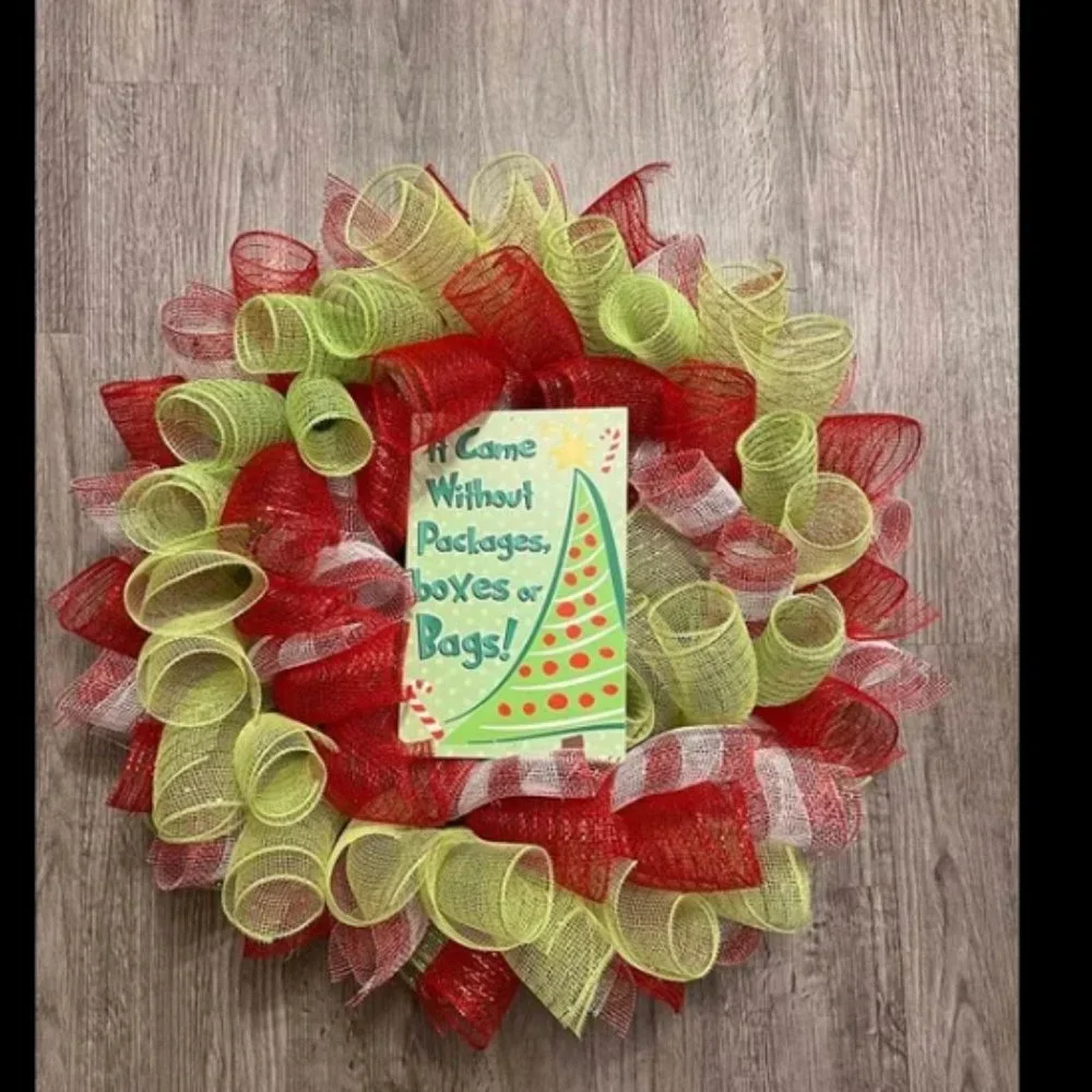 Christmas Wreath! Grinch theme! Handmade!
